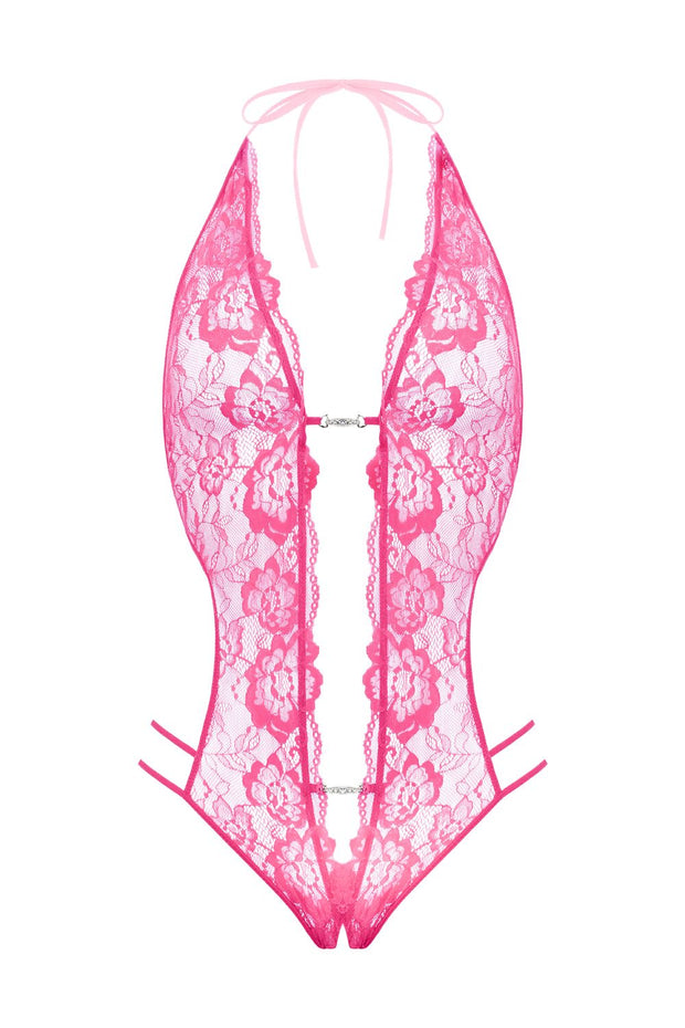 Ouvert Spitzen Body Renee - pink
