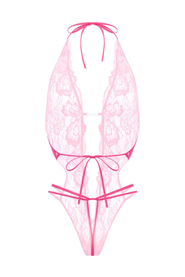 Ouvert Spitzen Body Renee - pink