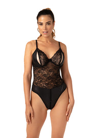 Ouvert Wetlook-Body Vesper- schwarz