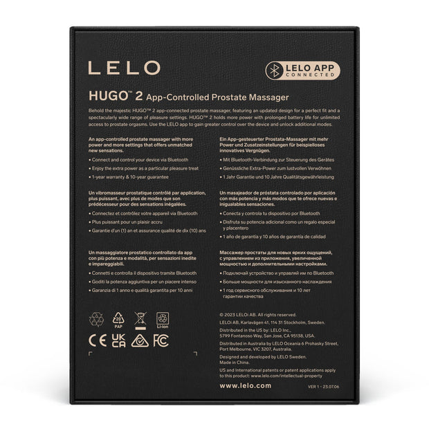 LELO - Hugo 2 App-gesteuertes Prostata-Massagegerät Schwarz