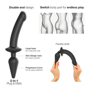 Strap-On-Me - Switch Plug-in Semi-Realistic Dildo Black XXL