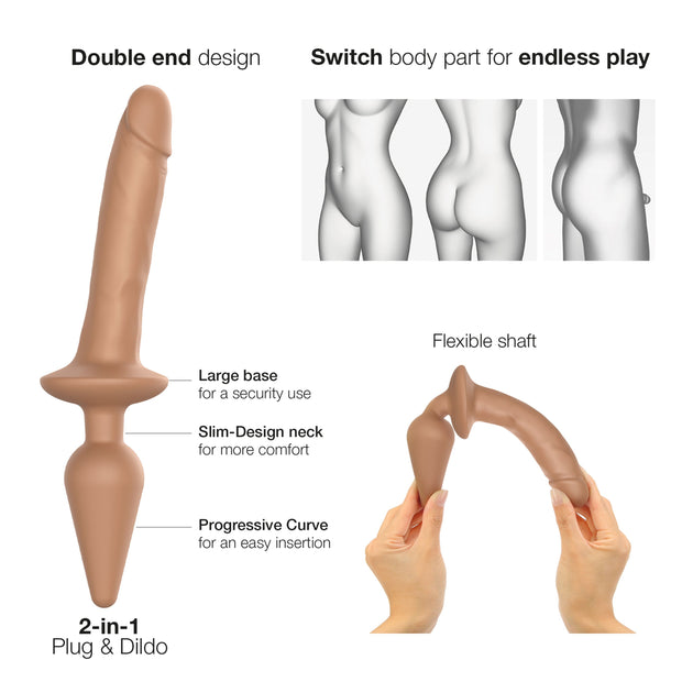 Strap-On-Me - Switch  Plug-in Realistic Dildo Caramel L