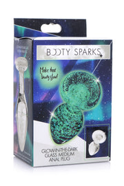 Glow-In-The-Dark Glas-Analplug - Mittelgroß