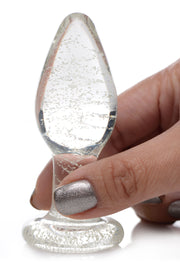 Glow-In-The-Dark Glas-Analplug - Mittelgroß