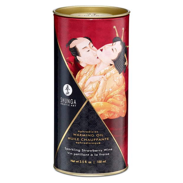 Shunga - Aphrodisierendes Wärmendes Öl Erdbeerwein 100 ml