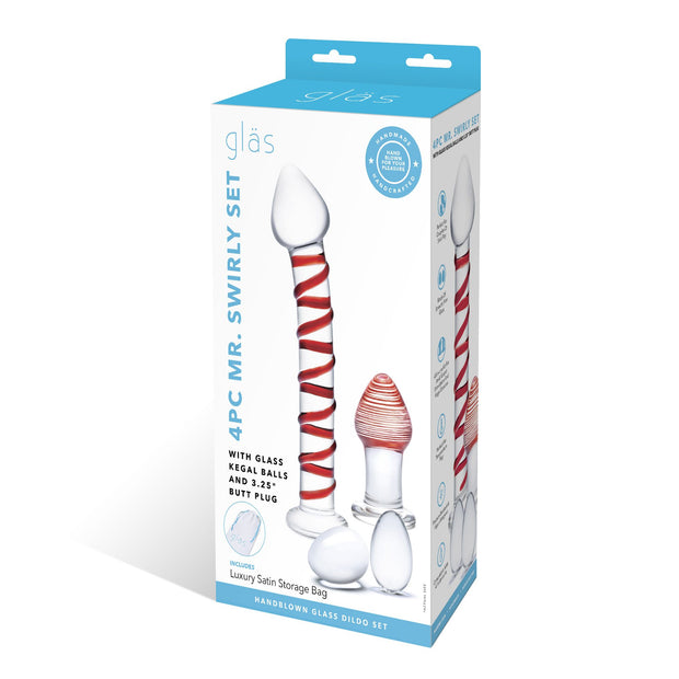 Glas - Mr. Swirly 4 pc Set with Glass Kegel Balls & Butt Plug
