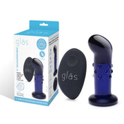 Glas - Rechargeable Remote Controlled Vibrating Dotted  G-Spot/P-Spot Plug