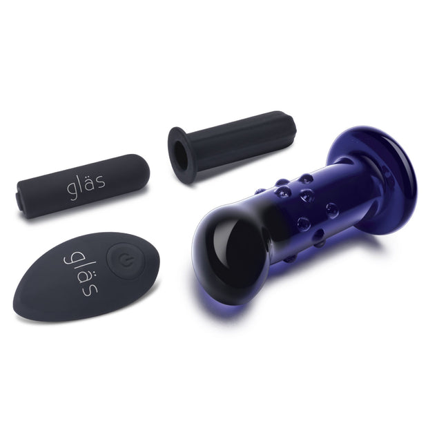 Glas - Rechargeable Remote Controlled Vibrating Dotted  G-Spot/P-Spot Plug