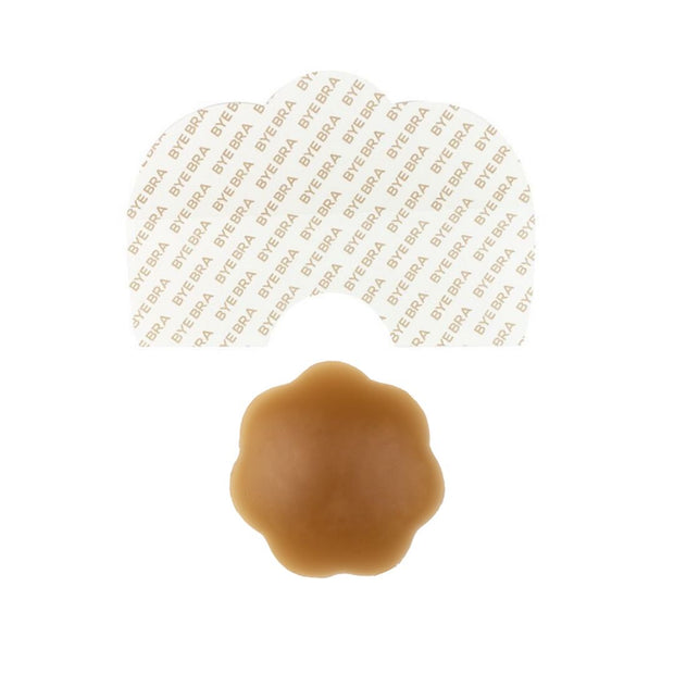 Bye Bra - Breast Lift Tape + Silicone Nipple Covers Brown