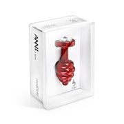 Diogol - Ano Butt Plug Ribbed Red 30 mm