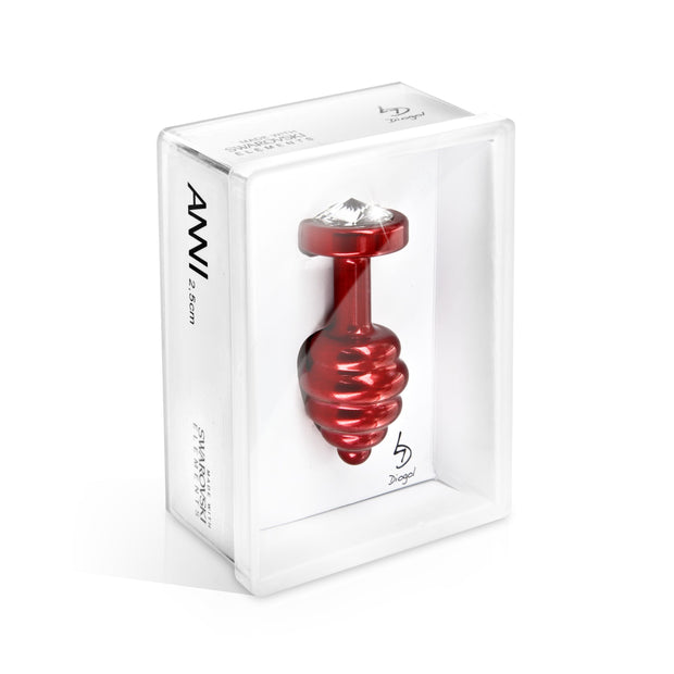 Diogol - Ano Butt Plug Ribbed Red 30 mm