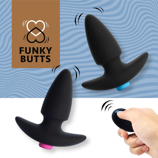 FeelzToys - FunkyButts Buttplug-Set mit Fernbedienung für Paare