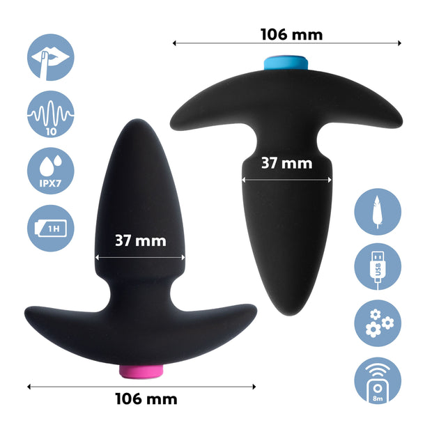 FeelzToys - FunkyButts Buttplug-Set mit Fernbedienung für Paare