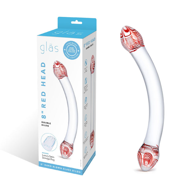 Glas - Red Head Double Glass Dildo