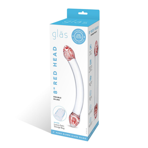 Glas - Red Head Double Glass Dildo