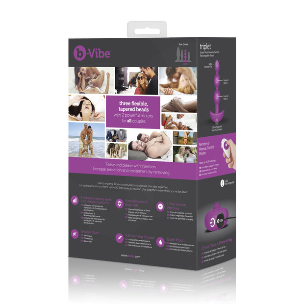 B-Vibe - Triplet Anal Beads Fuchsia