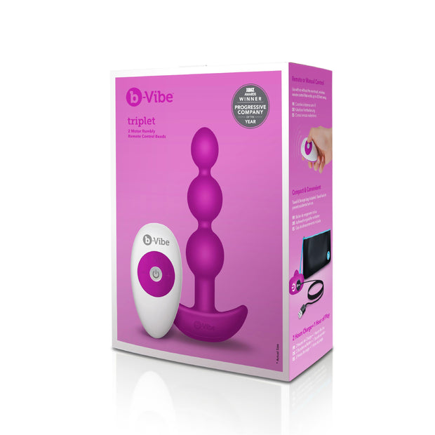 B-Vibe - Triplet Anal Beads Fuchsia