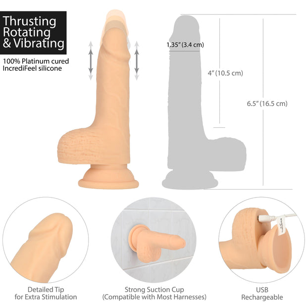 Naked Addiction - Thrusting Dong with Remote 16,5 cm Vanilla