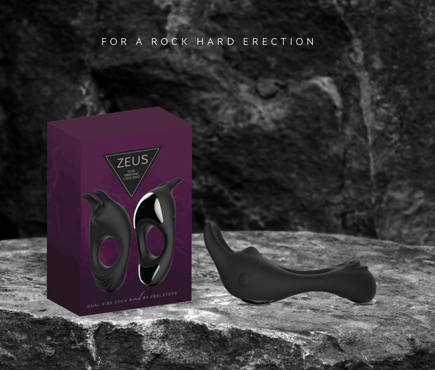 FeelzToys - Zeus Dual Vibe Cock Ring Black