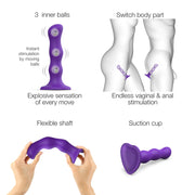 Strap-On-Me - Dildo Geisha Ball Purple M