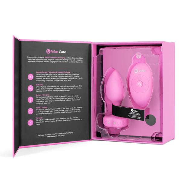 B-Vibe - Vibrating Heart Plug S/M Pink