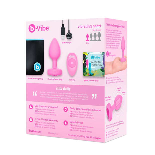 B-Vibe - Vibrating Heart Plug S/M Pink