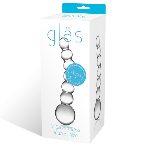 Glas - Curved Glass Beaded Dildo
