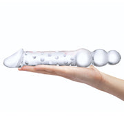 Glas - Double Ended Glass Dildo with Anal Beads