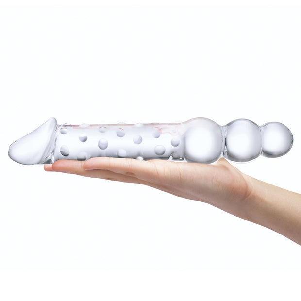 Glas - Double Ended Glass Dildo with Anal Beads