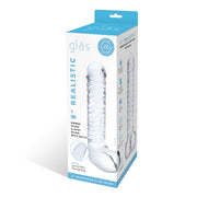 Glas - Realistic Ribbed Glass G-Spot Dildo with Balls
