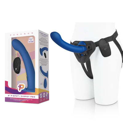 Pegasus - 8? Remote Control P-Spot G-Spot Silicone Peg with Harness Include