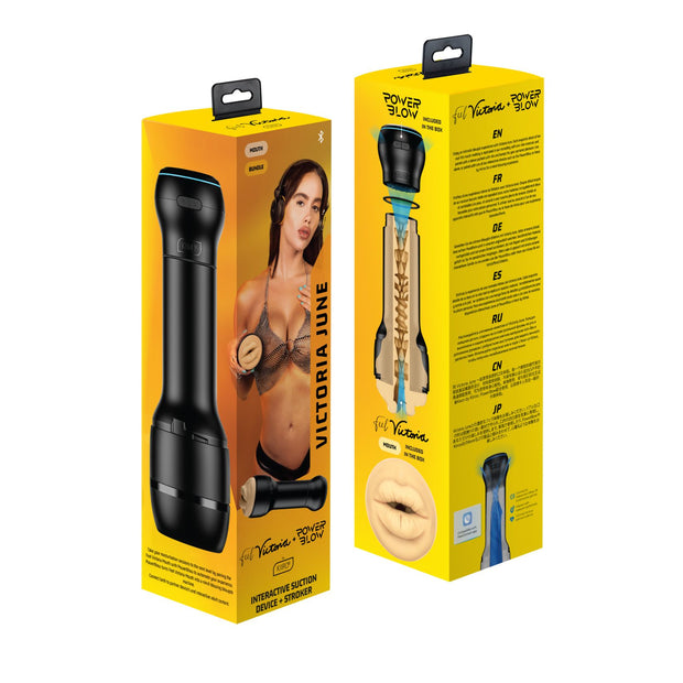Kiiroo - PowerBlow & Feel Victoria June Mundmasturbator Kombi-Set - Schwarz
