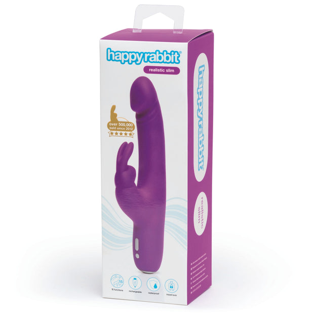 Happy Rabbit – Slimline Realistischer Rabbit Vibrator – Lila