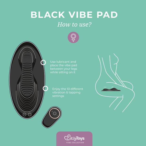 Vibe Pad Doppelvibration mit Fernbedienung - Schwarz