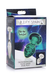 Glow-In-The-Dark Glas-Analplug - Klein