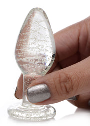 Glow-In-The-Dark Glas-Analplug - Klein