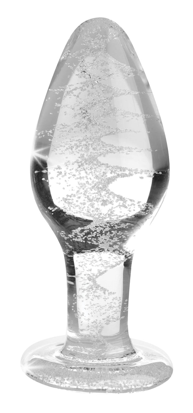 Glow-In-The-Dark Glas-Analplug - Groß