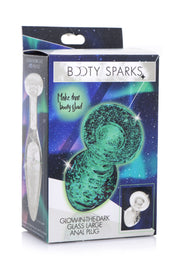 Glow-In-The-Dark Glas-Analplug - Groß