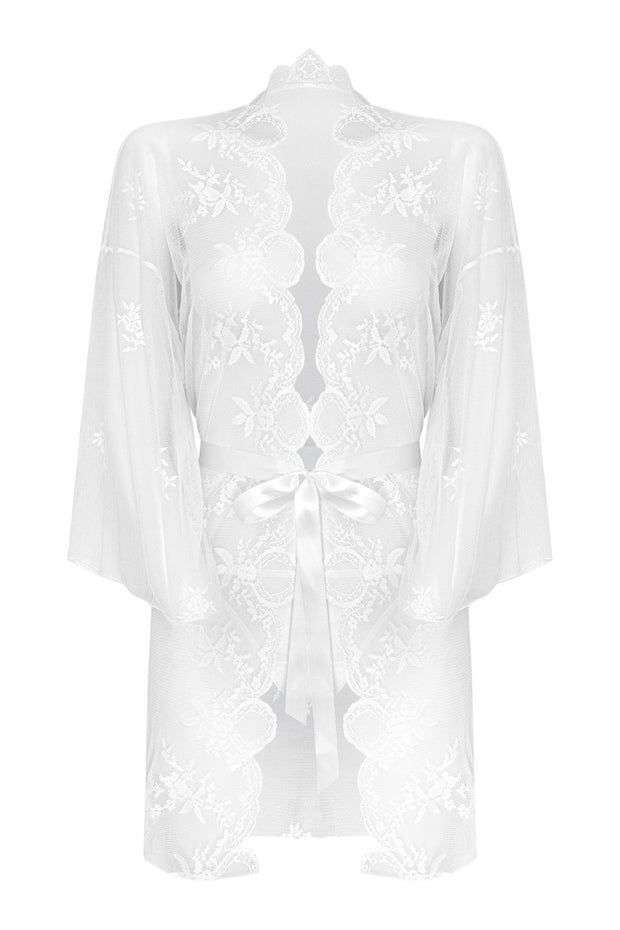 Spitzen-Kimono-Set Flower - Weiß