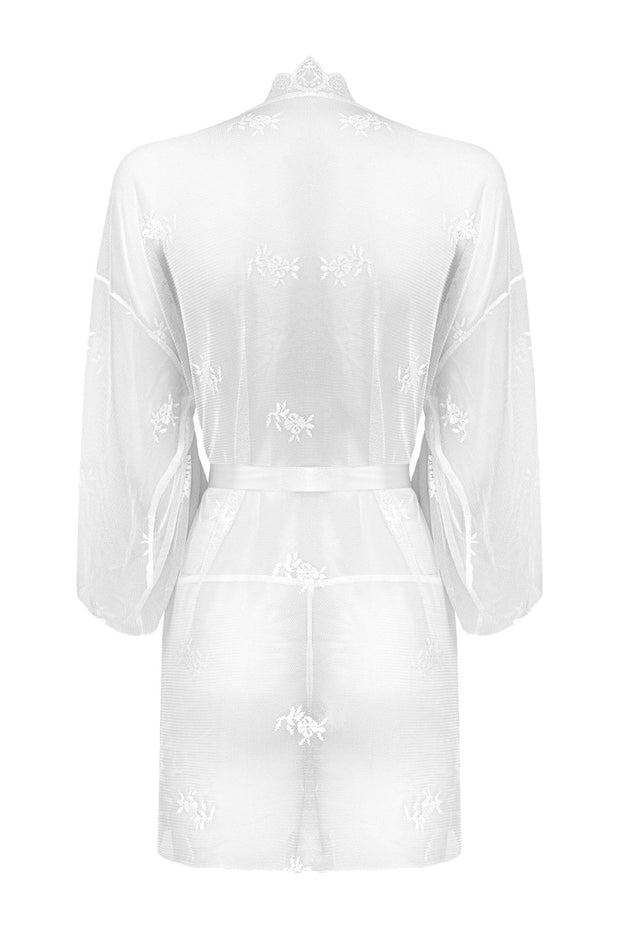 Spitzen-Kimono-Set Flower - Weiß