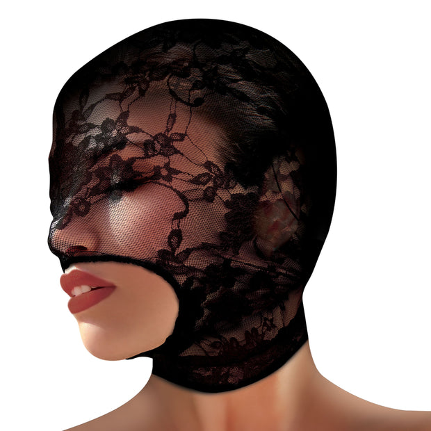 Lace Seduction Bondage-Maske - Schwarz