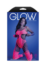 Fantasy Lingerie - Rhinestone Teddy Bodystocking - Rosa