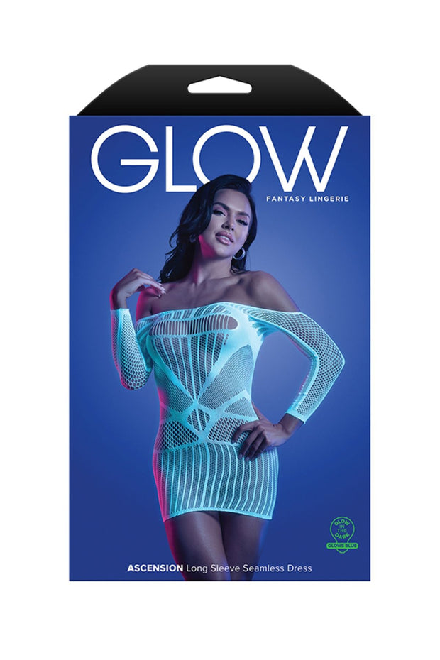 Fantasy Lingerie - Ascension Langarmkleid - Weiß/Blau