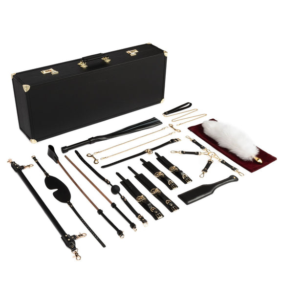 Bedroom Fantasies - Bondage-Koffer 17 Teile - Rindsleder