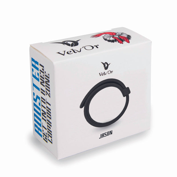 VELV'OR - Rooster Jason Verstellbarer Cockring mit Festem Band - Schwarz