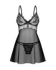Obsessive - Exquisite Perisia Babydoll & String - Schwarz
