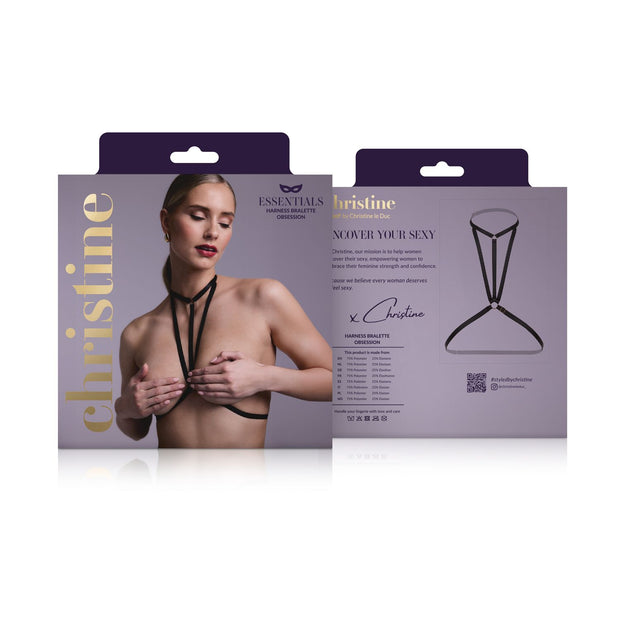 Riemchen-Harness Bralette Obsession -schwarz