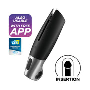 Satisfyer Power Masturbator+ Connect App - Schwarz/Silber