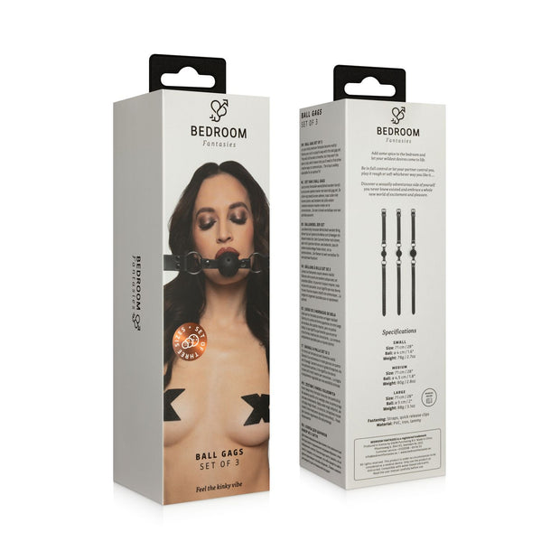 Bedroom Fantasies - Set mit 3 Ball Gags - Schwarz