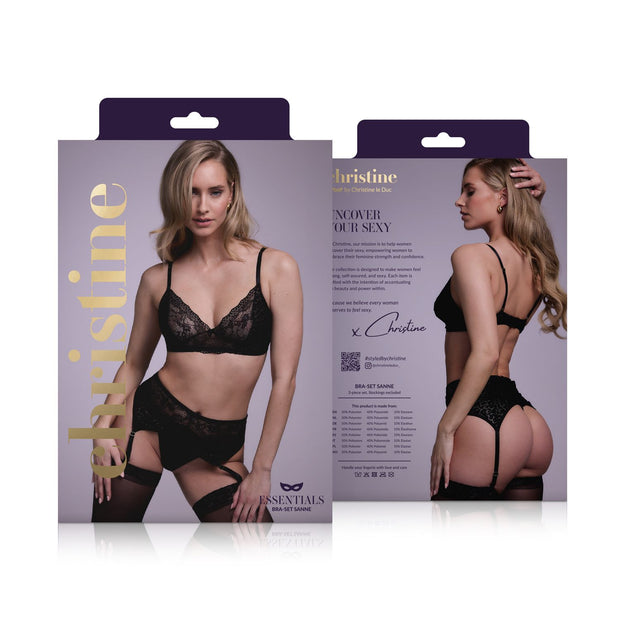 3-teiliges Dessous-Set Sanne - schwarz